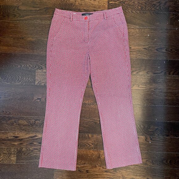 Max Mara Weekend Stretch Capri Flare Pants  FITW19 Red/Blue/White-Size 4 - Picture 1 of 10